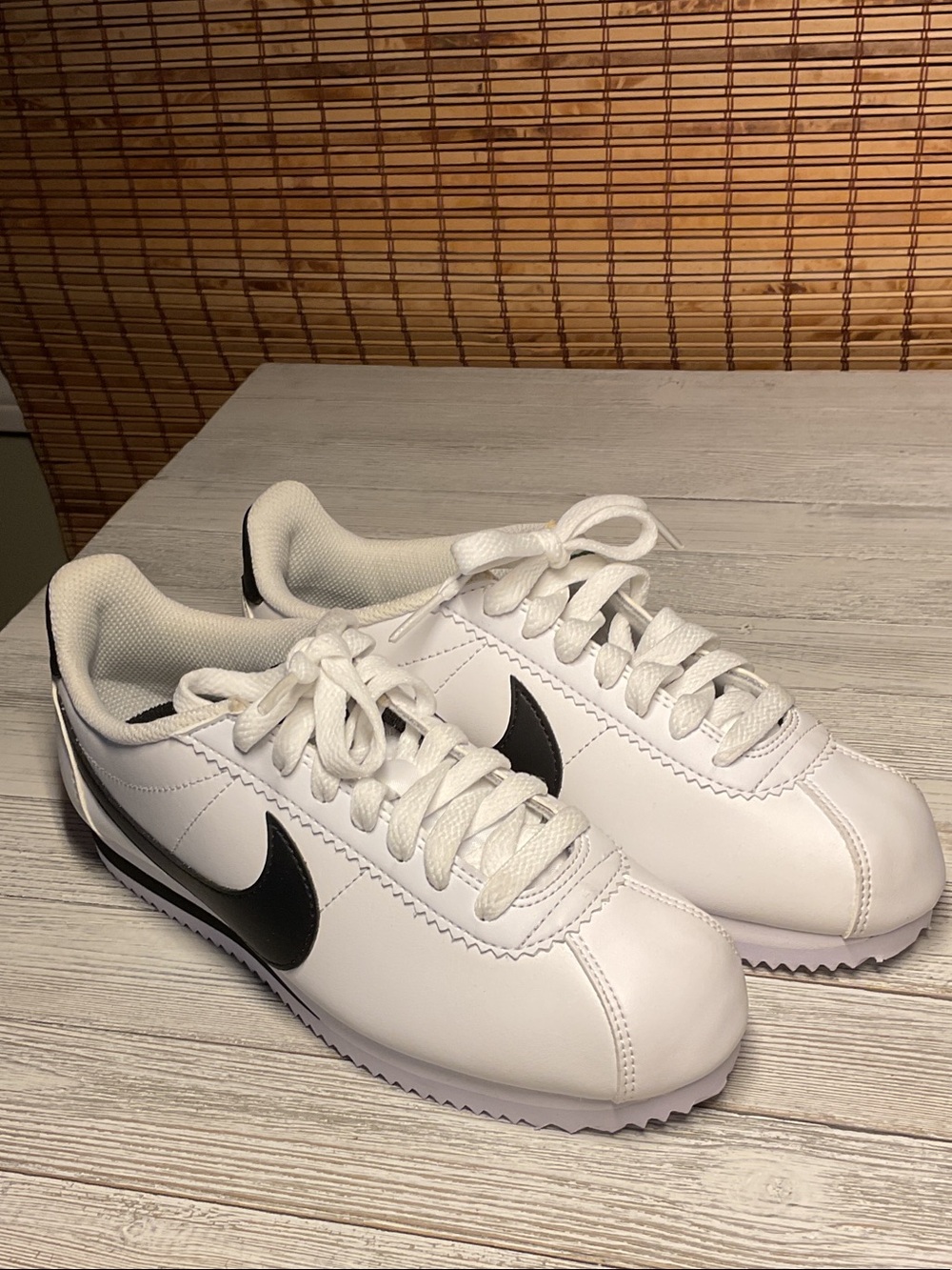 Nike Cortez Women's Size 5.5 White/Black DN1791 White Leather Nice sneakers